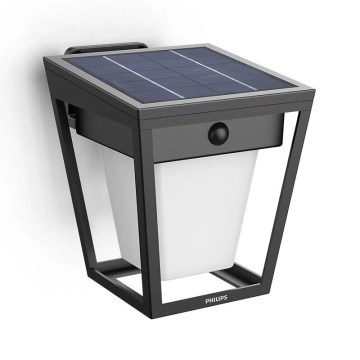 Philips - LED Luz solar de pared con sensor de movimiento y crepuscular NISSA LED/1,8W/3,7V 2600 mAh 3000K IP44