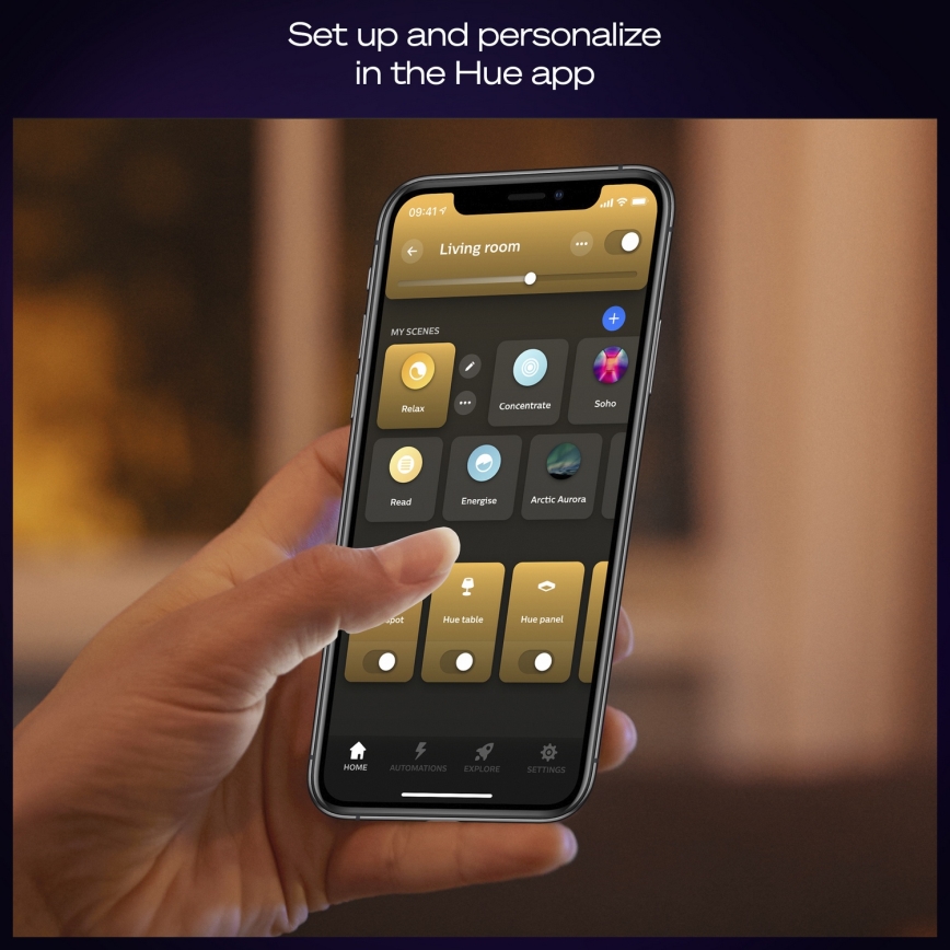 Philips - Luminaria de techo LED regulable Hue AURELLE LED/39W/230V 2200-6500K 60x60 cm blanca