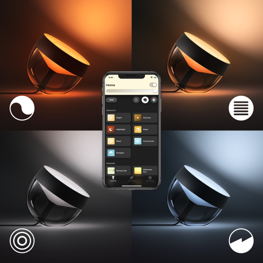 Philips - LED Lámpara de mesa Hue IRIS LED/10W/230V color negro