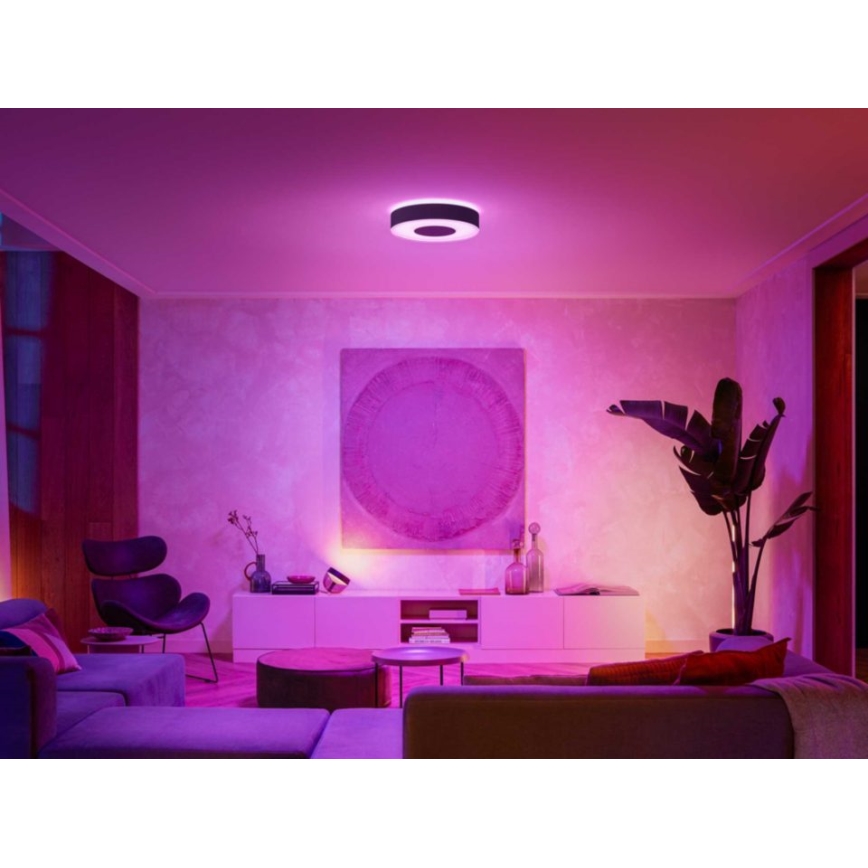 Philips - Plafón LED RGB regulable Hue INFUSE LED/33,5W/230V 2000-6500K 381 mm de diámetro negro