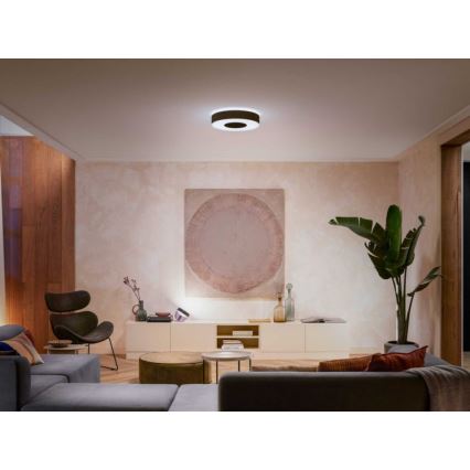 Philips - Plafón LED RGB regulable Hue INFUSE LED/33,5W/230V 2000-6500K 381 mm de diámetro negro
