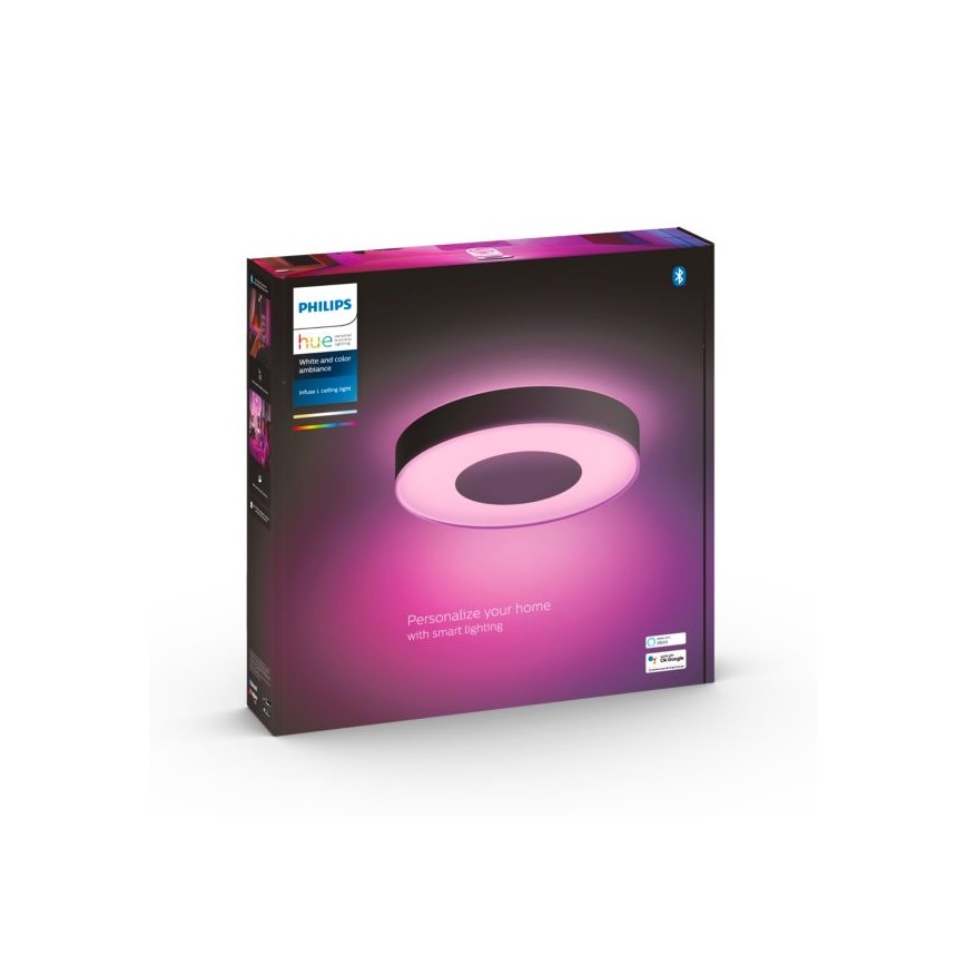 Philips - Luminaria de techo LED RGB regulable Hue INFUSE LED/52,5W/230V 2000-6500K Ø 425 mm negra