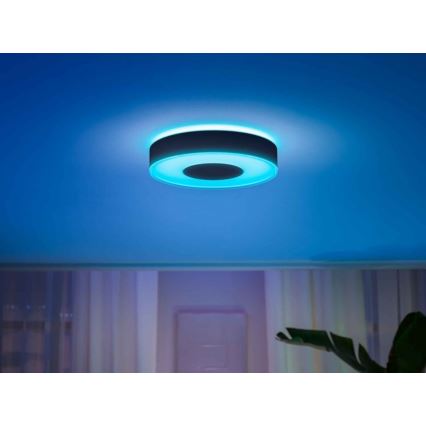 Philips - Lámpara de techo regulable LED RGB Hue INFUSE LED/33,5W/230V 2000-6500K, diámetro 381 mm, negro