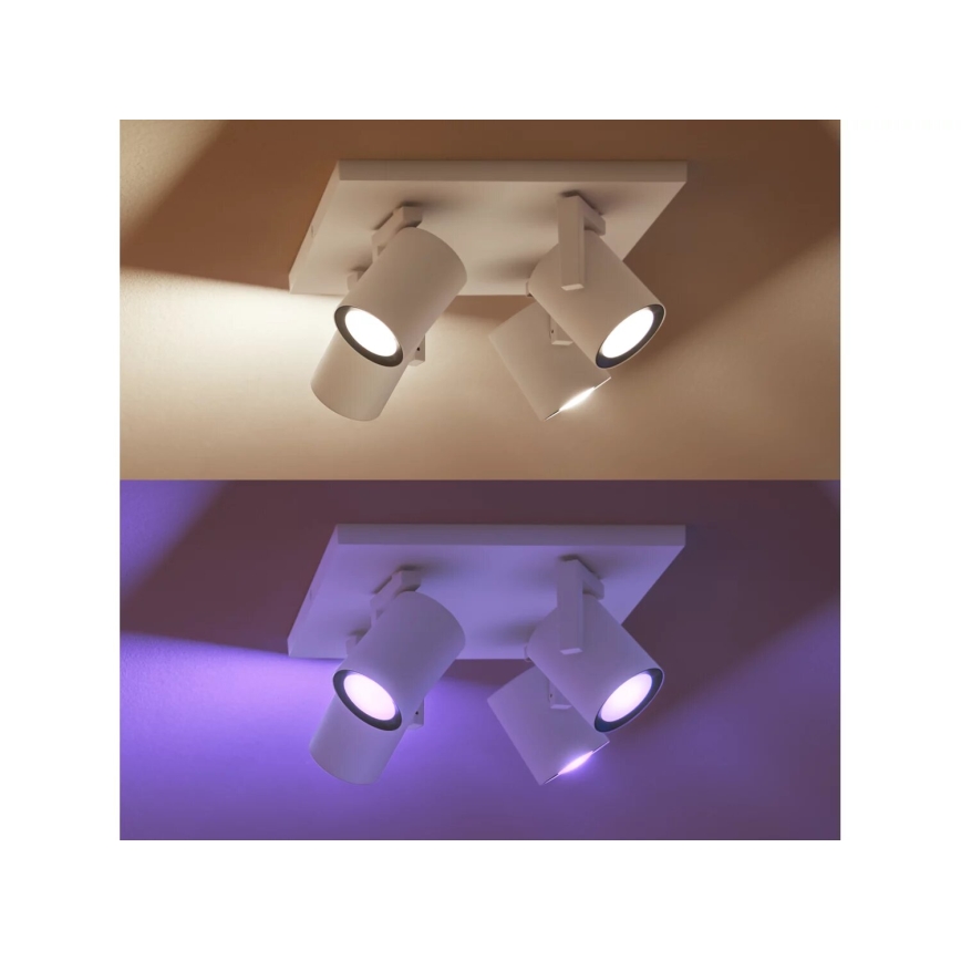 Philips - LED RGBW Foco regulable Hue ARGENTA 4xGU10/4,2W/230V 2000-6500K