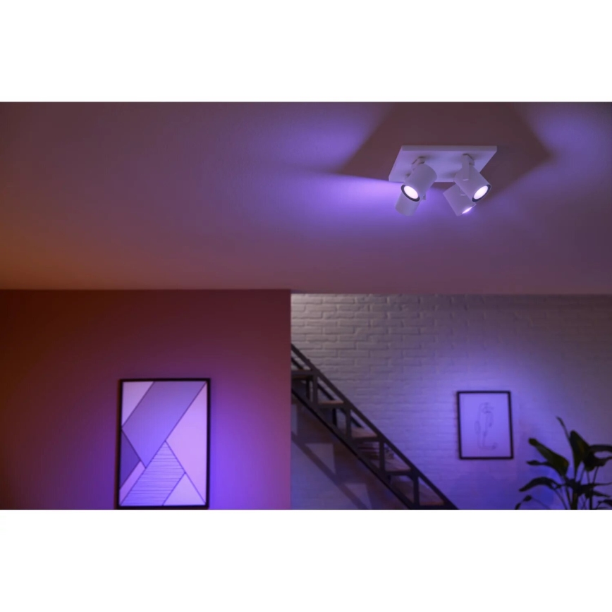 Philips - LED RGBW Foco regulable Hue ARGENTA 4xGU10/4,2W/230V 2000-6500K