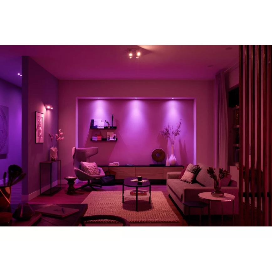 Philips - LED RGBW Foco regulable Hue ARGENTA 4xGU10/4,2W/230V 2000-6500K