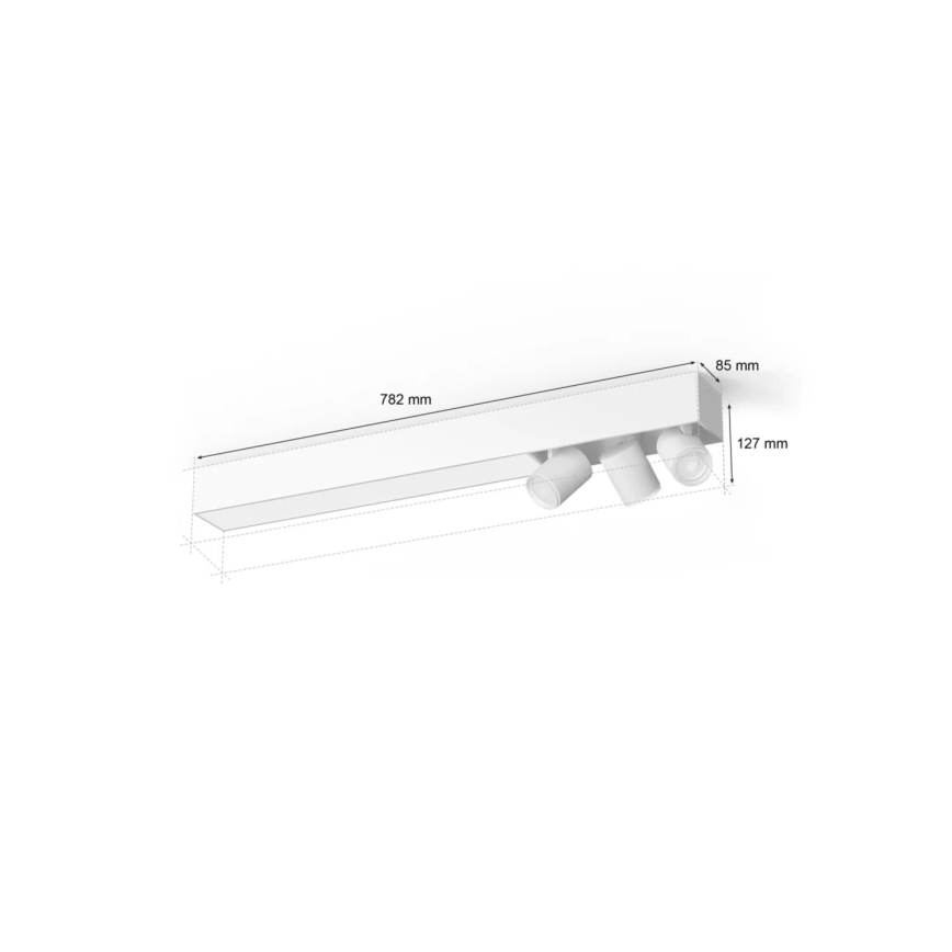 Philips - LED RGBW Foco regulable Hue CENTRIS 3xGU10/4,2W/230V + LED/11W 2000-6500K