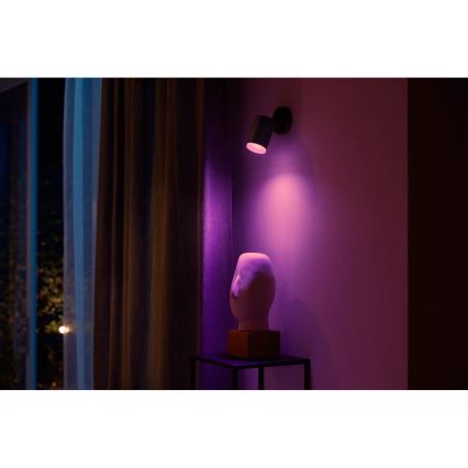 Philips - LED RGBW Foco regulable Hue FUGATO 1xGU10/4,2W/230V 2000-6500K negro