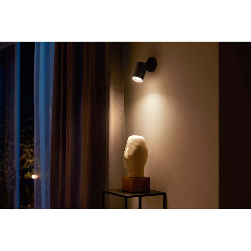 Philips - LED RGBW Foco regulable Hue FUGATO 1xGU10/4,2W/230V 2000-6500K negro