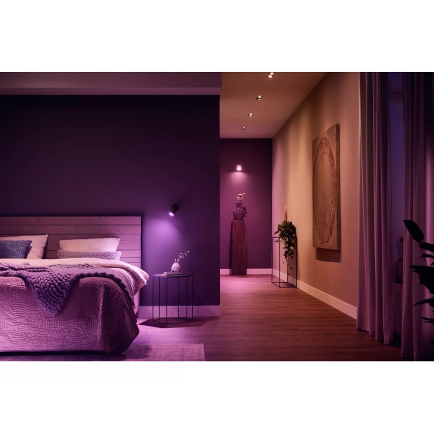 Philips - LED RGBW Foco regulable Hue FUGATO 1xGU10/4,2W/230V 2000-6500K negro