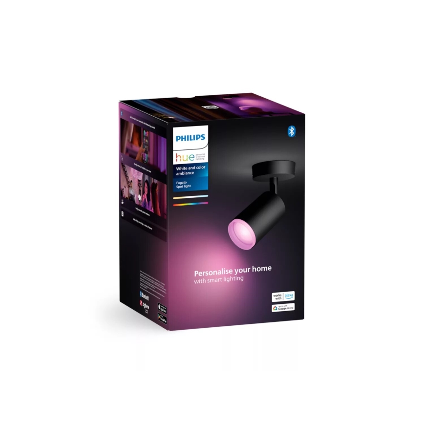 Philips - LED RGBW Foco regulable Hue FUGATO 1xGU10/4,2W/230V 2000-6500K negro