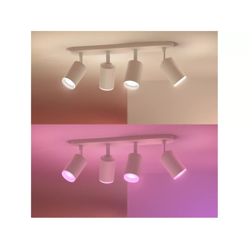 Philips - LED RGBW Foco regulable Hue FUGATO 4xGU10/4,2W/230V 2000-6500K blanco