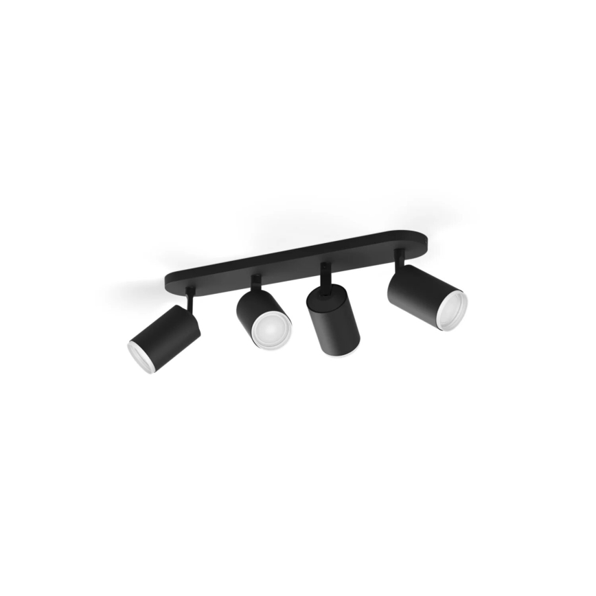 Philips - LED RGBW Foco regulable Hue FUGATO 4xGU10/4,2W/230V 2000-6500K negro