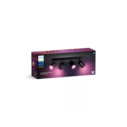 Philips - LED RGBW Foco regulable Hue FUGATO 4xGU10/4,2W/230V 2000-6500K negro