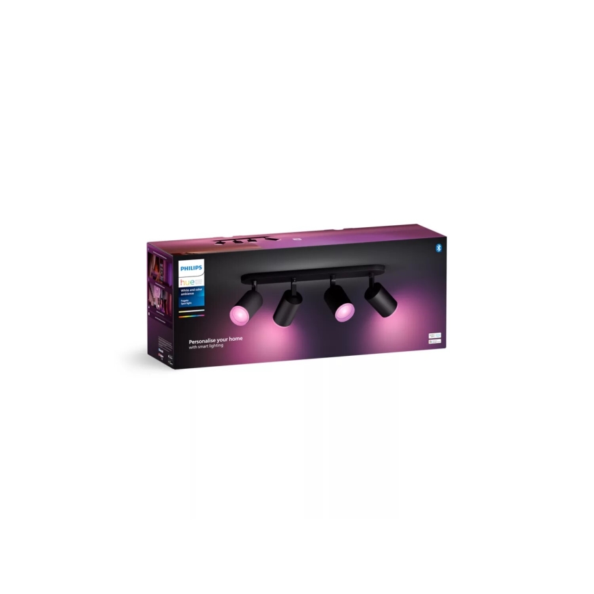 Philips - LED RGBW Foco regulable Hue FUGATO 4xGU10/4,2W/230V 2000-6500K negro