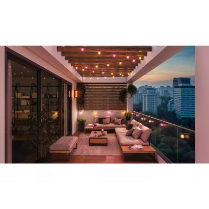 Philips - Cadena de luces LED RGBW para exterior, regulable y extensible Hue FESTAVIA, 10 LEDs, 7 m, IP65
