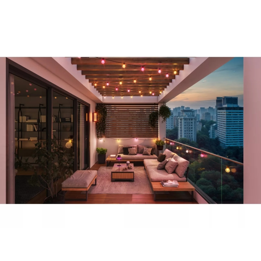 Philips - Cadena de luces LED RGBW para exterior, regulable y extensible Hue FESTAVIA, 10 LEDs, 7 m, IP65