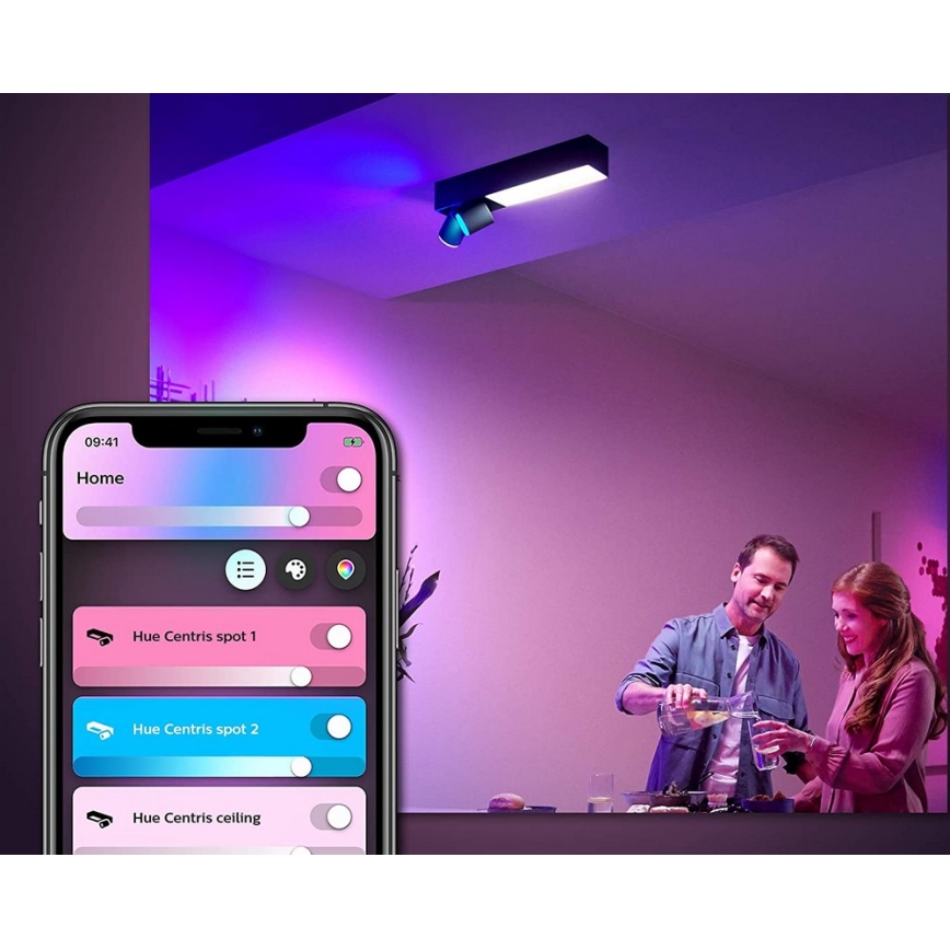 Philips - LED RGBW Foco regulable Hue CENTRIS LED/11W/230V + 2xGU10/5,7W
