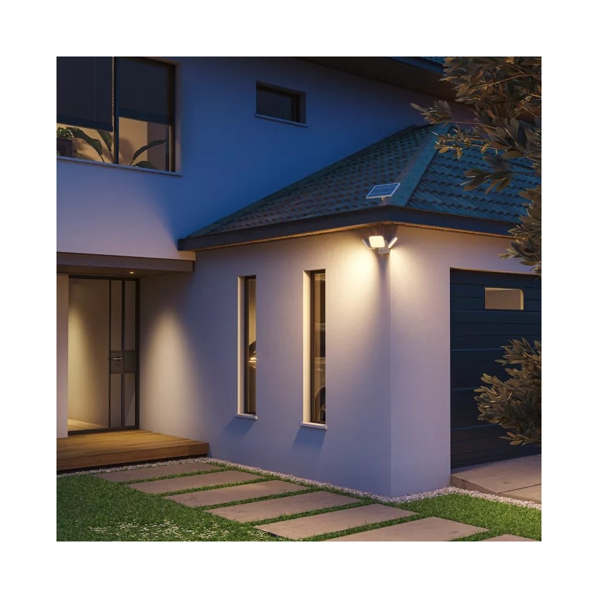 Philips - Aplique solar LED de pared con sensor ZYREN LED/24,5W/3,7V 2600 mAh 3000K IP65 blanco