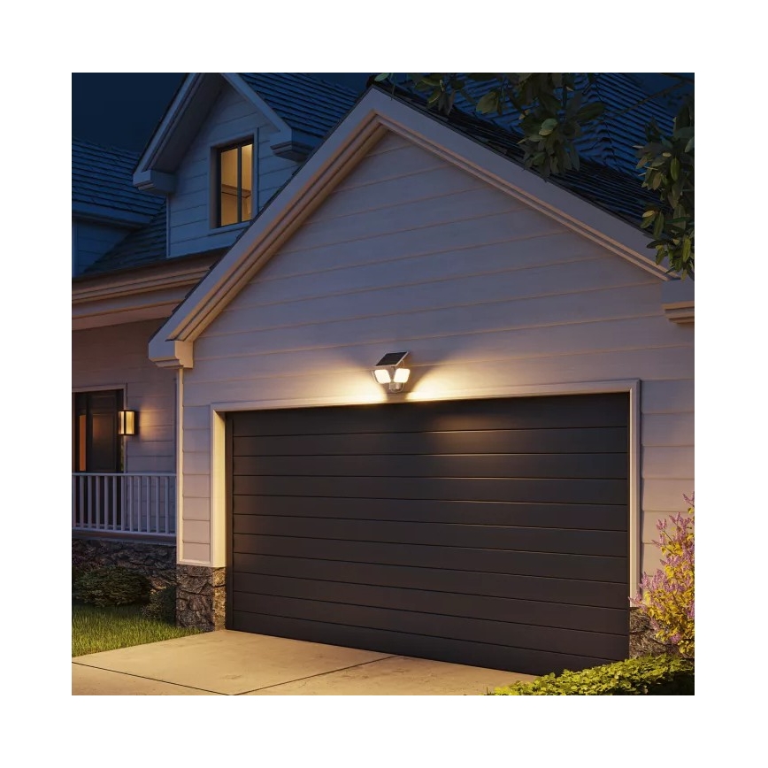 Philips - Aplique solar LED de pared con sensor ZYREN LED/24,5W/3,7V 2600 mAh 3000K IP65 blanco