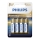 Philips LR6M4B/10 - 4 unidades Pilas alcalinas AA PREMIUM ALKALINE 1,5V 3200mAh