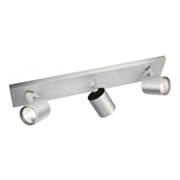 Philips - Luminaria de focos cromo mate 3xGU10/20W/230V