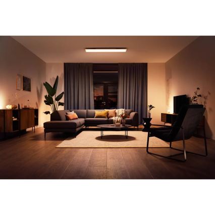 Philips - Luminaria de techo LED regulable Hue AURELLE LED/39W/230V 2200-6500K 120x30 cm blanca