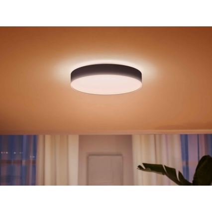 Philips - Lámpara de techo LED regulable Hue LED/33,5W/230V 2200-6500K Ø 425 mm negro + mando a distancia