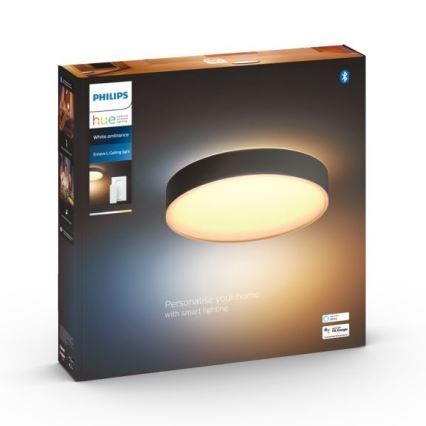 Philips - Lámpara de techo LED regulable Hue LED/33,5W/230V 2200-6500K Ø 425 mm negro + mando a distancia