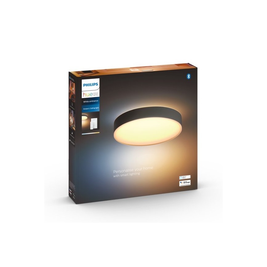 Philips - Lámpara de techo LED regulable Hue LED/33,5W/230V 2200-6500K Ø 425 mm negro + mando a distancia