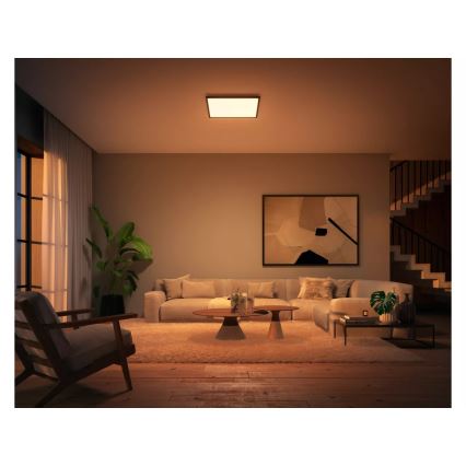 Philips - Luminaria de techo regulable LED Hue AURELLE LED/39W/230V 2200-6500K 60x60 cm negra