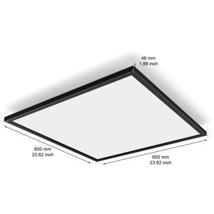Philips - Luminaria de techo regulable LED Hue AURELLE LED/39W/230V 2200-6500K 60x60 cm negra
