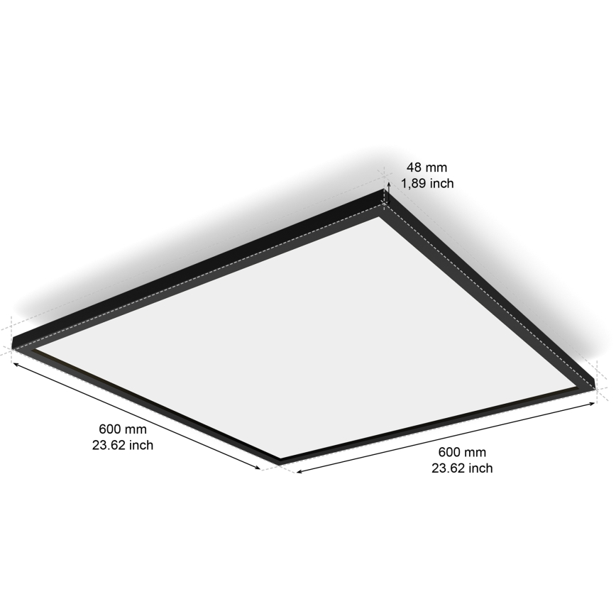 Philips - Luminaria de techo regulable LED Hue AURELLE LED/39W/230V 2200-6500K 60x60 cm negra