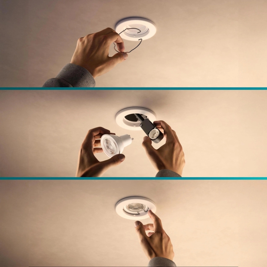 Philips - Downlight empotrable LED RGBW regulable PERIDOT 1xGU10/6W/230V blanco + mando a distancia