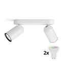 Philips - Luminaria empotrable LED RGBW regulable PONGEE 2xGU10/4,8W/230V 3000K blanca + mando a distancia