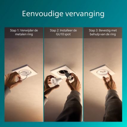 Philips - Luminaria empotrable PERIDOT 1xGU10/7W/230V blanca