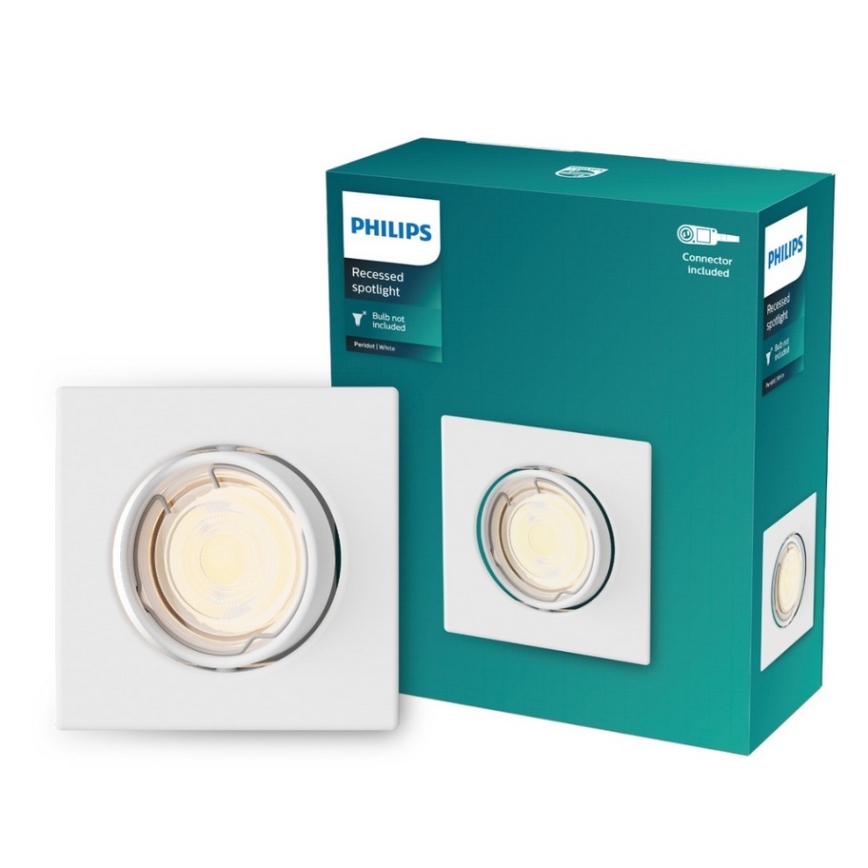 Philips - Luminaria empotrable PERIDOT 1xGU10/7W/230V blanca