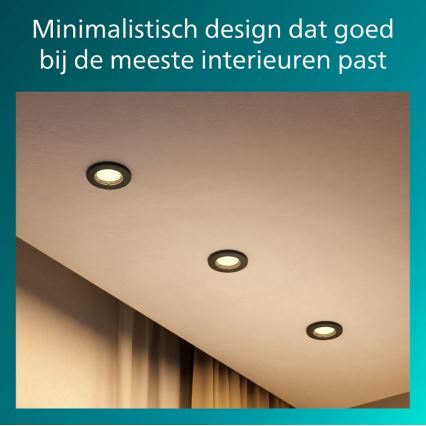 Philips - Luminaria empotrable PERIDOT 1xGU10/7W/230V negra