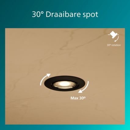 Philips - Luminaria empotrada de techo PERIDOT 1xGU10/7W/230V negra