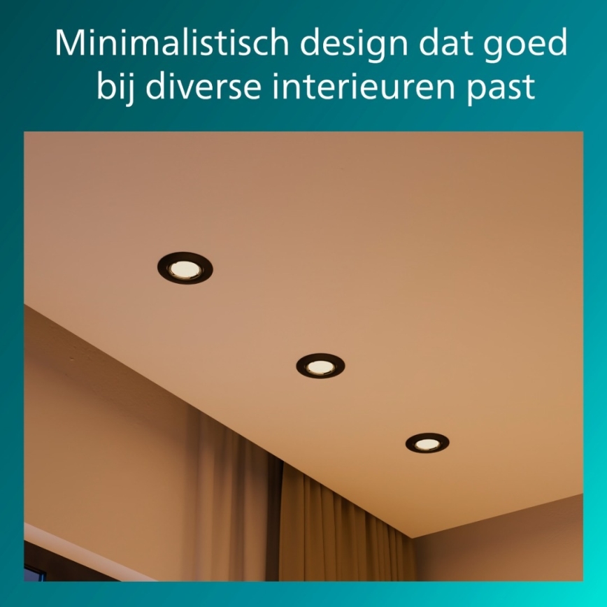 Philips - Luminaria empotrada de techo PERIDOT 1xGU10/7W/230V negra