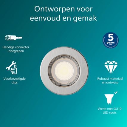 Philips - Luminaria empotrada de techo PERIDOT 1xGU10/7W/230V plateada