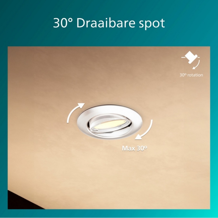 Philips - Luminaria empotrada PERIDOT 1xGU10/7W/230V blanca