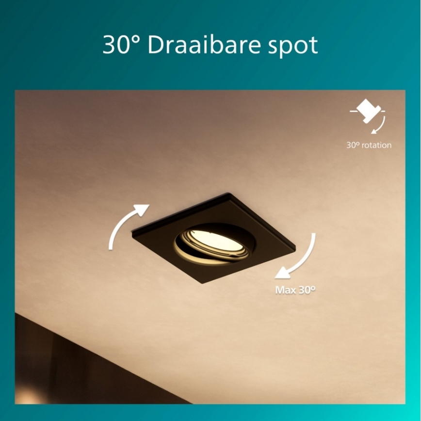 Philips - Luminaria empotrada PERIDOT 1xGU10/7W/230V negra