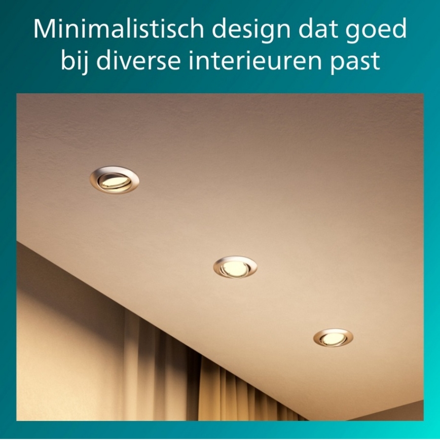 Philips - Luminaria empotrada PERIDOT 1xGU10/7W/230V plata