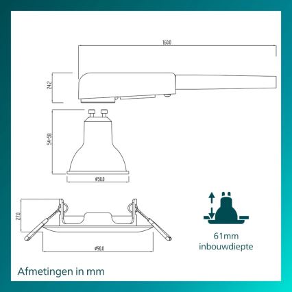 Philips - Luminaria empotrada PERIDOT 1xGU10/7W/230V plata