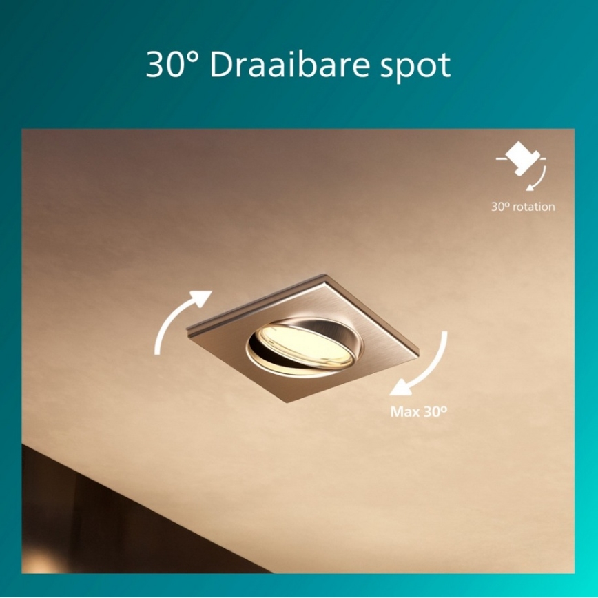 Philips - Luminaria empotrada PERIDOT 1xGU10/7W/230V plateada