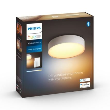 Philips - Plafón LED regulable Hue LED/9,6W/230V 2200–6500K Ø 261 mm blanco + mando a distancia