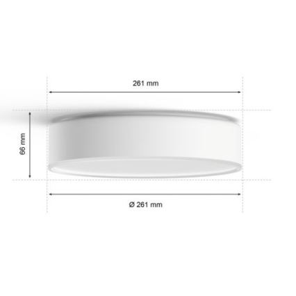 Philips - Plafón LED regulable Hue LED/9,6W/230V 2200–6500K Ø 261 mm blanco + mando a distancia