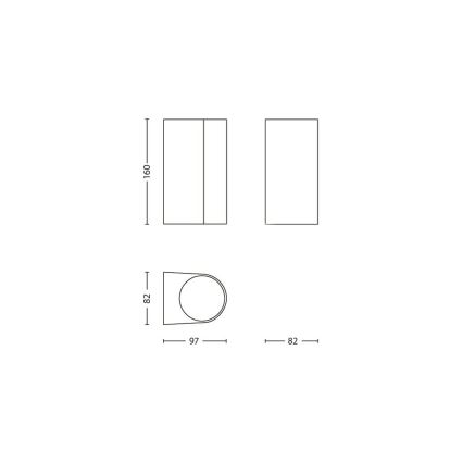Philips Massive 17102/47/10 - Aplique exterior NANTES 2xGU10/35W/230V