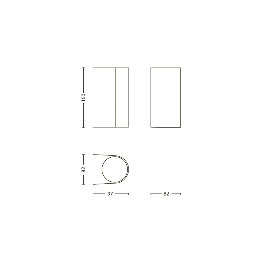 Philips Massive 17102/47/10 - Aplique exterior NANTES 2xGU10/35W/230V